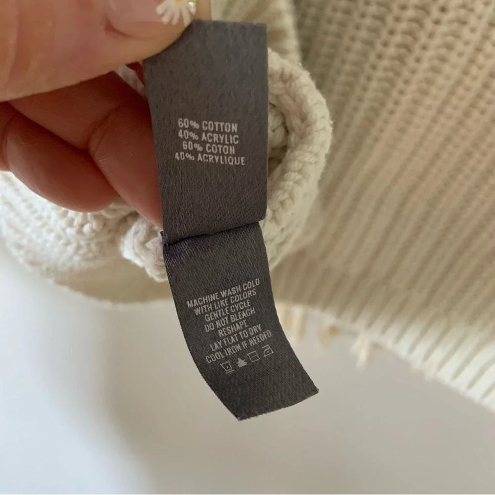 AERIE Women's Cable Knit Cozy Sweater Cream Size Small